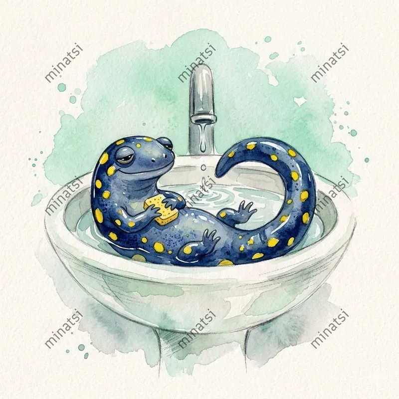 Watercolor Bath Reptile Characters