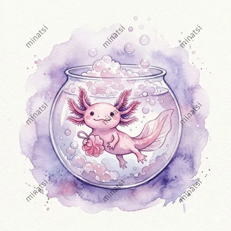 Watercolor Bath Reptile Characters
