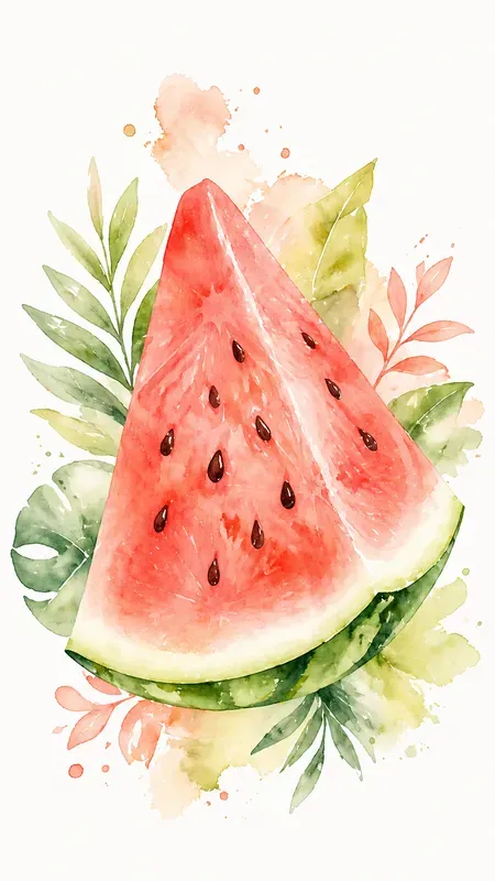 Refined Tropical Watercolor Fruits