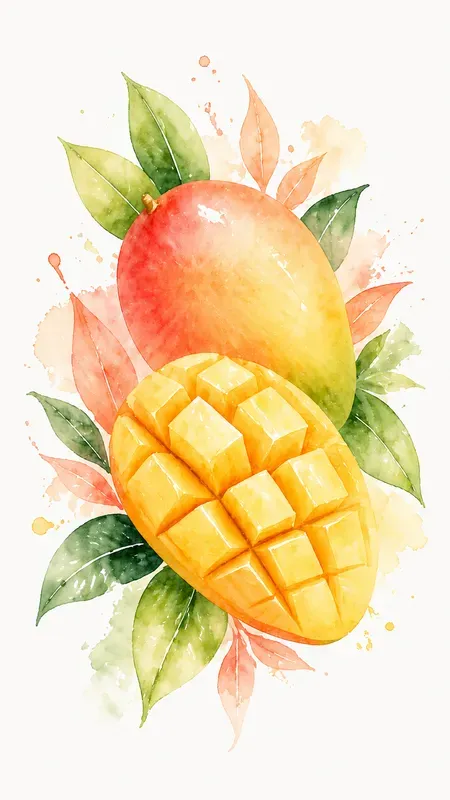 Refined Tropical Watercolor Fruits