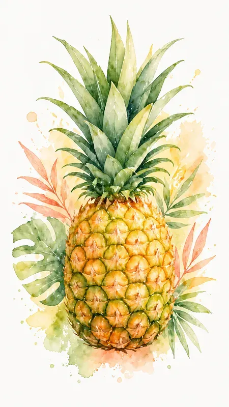 Refined Tropical Watercolor Fruits