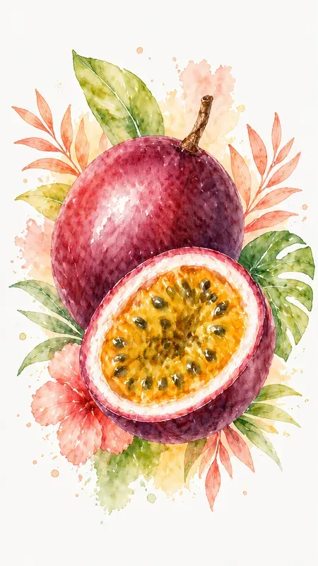 Refined Tropical Watercolor Fruits