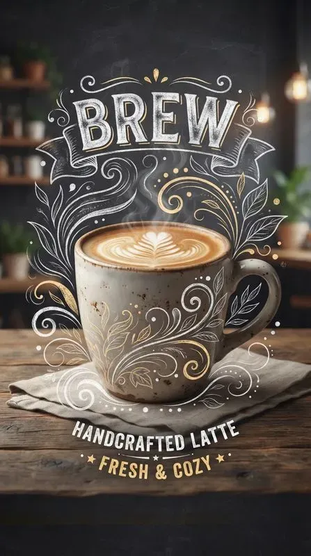 3D Product Chalkboard Cafe Posters