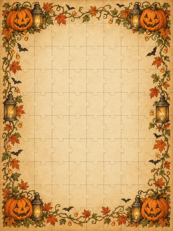 Vintage Halloween Journal Page Borders
