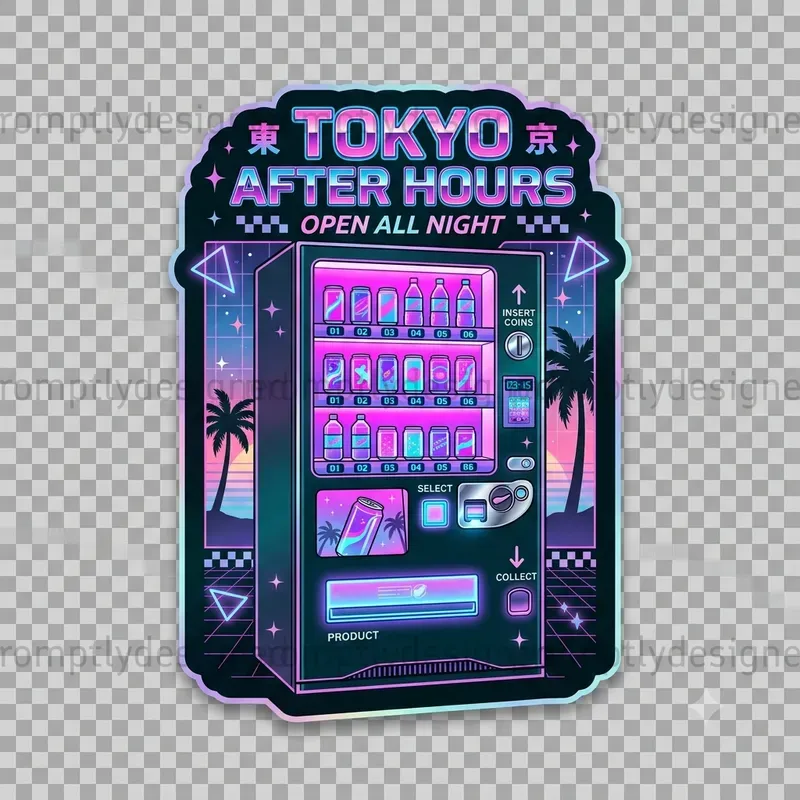 Retro Japanese Vending Machine Stickers