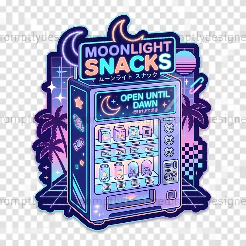 Retro Japanese Vending Machine Stickers