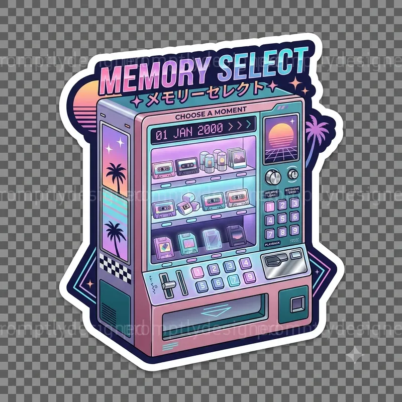 Retro Japanese Vending Machine Stickers