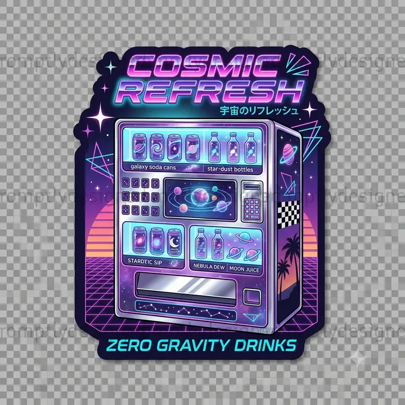 Retro Japanese Vending Machine Stickers