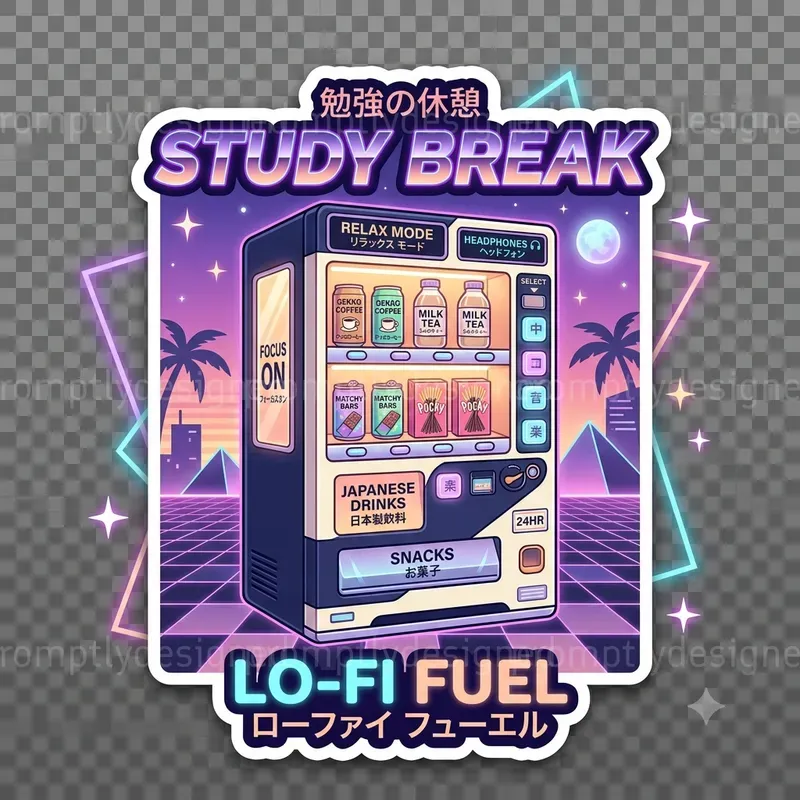 Retro Japanese Vending Machine Stickers