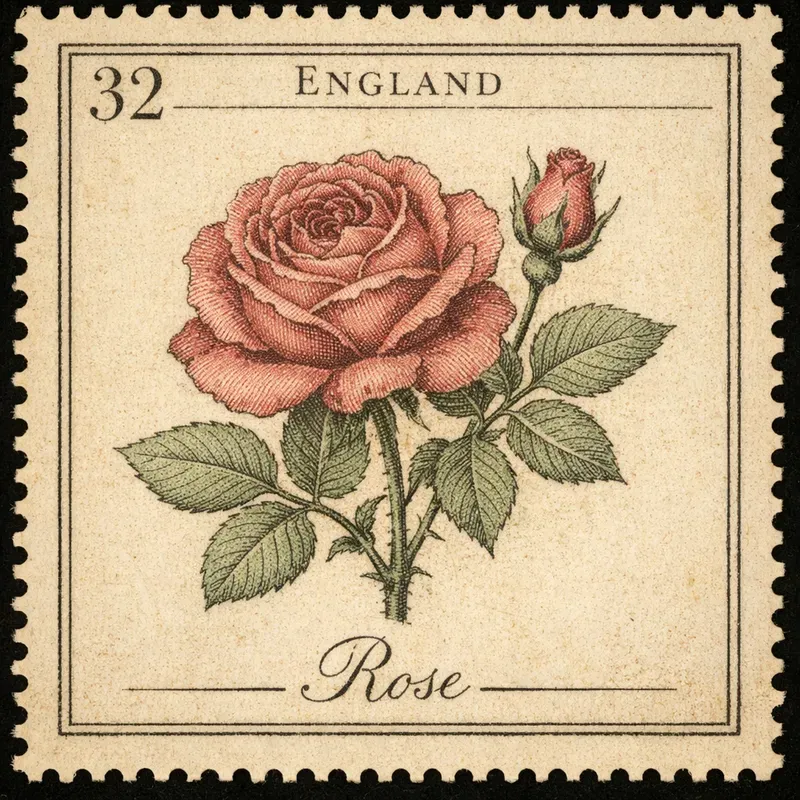 Vintage Botanical Postage Stamps