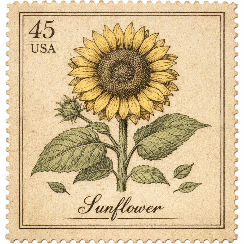 Vintage Botanical Postage Stamps