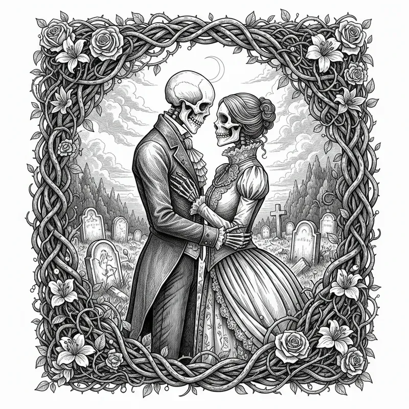 Gothic Memento Mori Pose Variations
