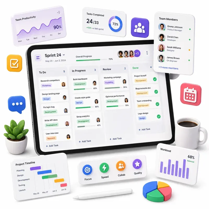 3D Isometric UI Dashboards