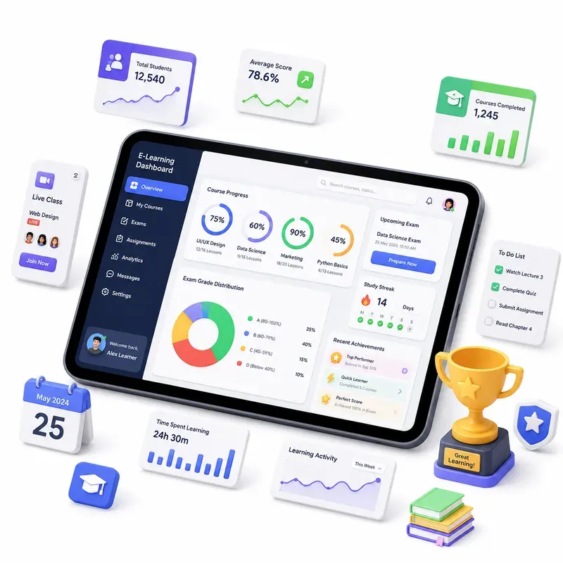 3D Isometric UI Dashboards