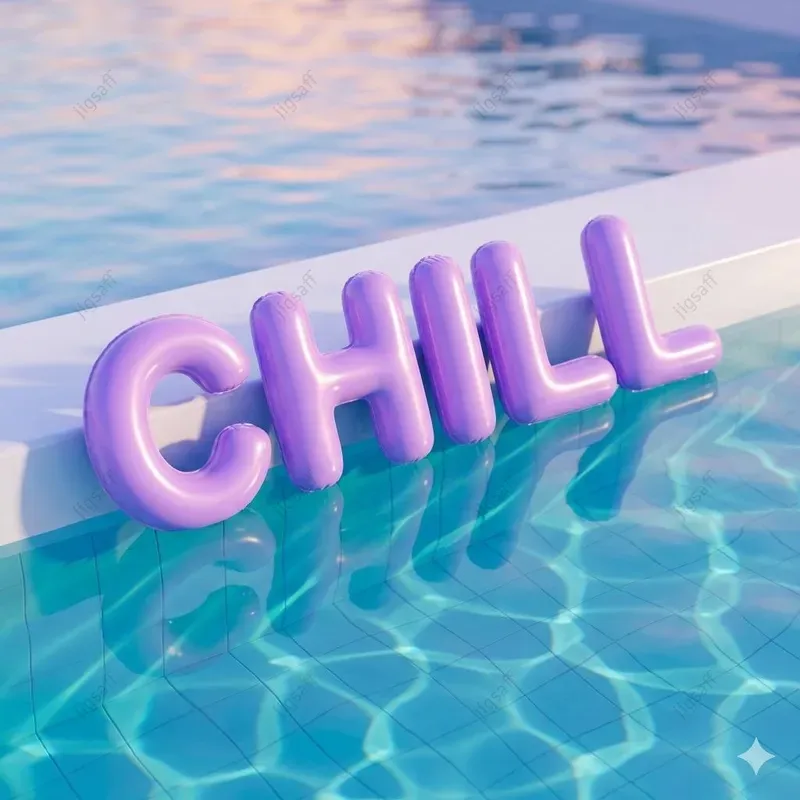 Summer Inflatable 3D Floating Typography