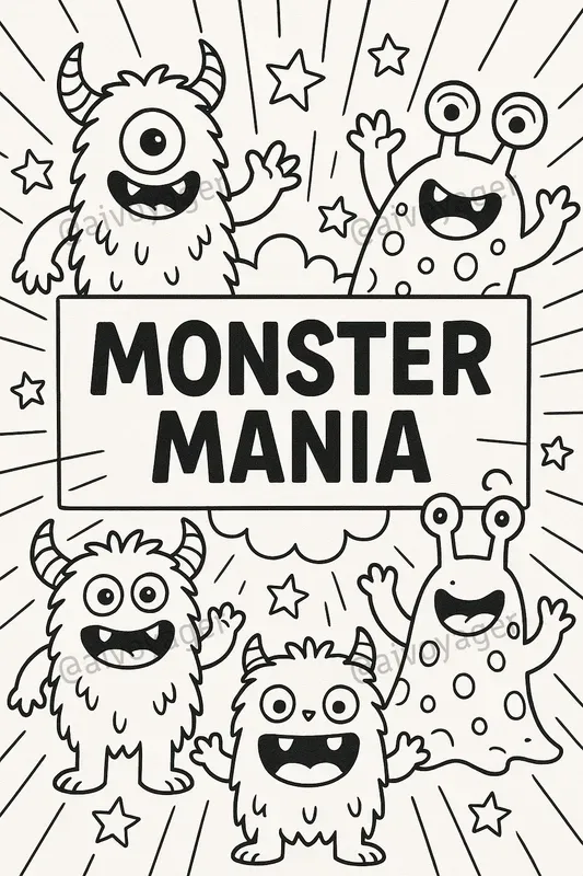 Cute Monsters Coloring Book Covers
