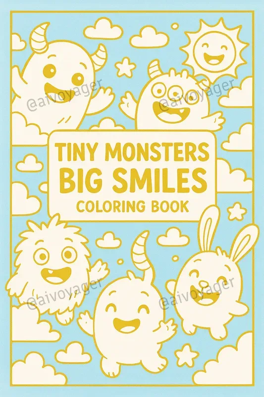 Cute Monsters Coloring Book Covers