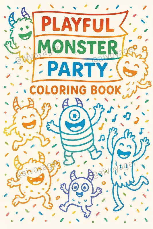 Cute Monsters Coloring Book Covers