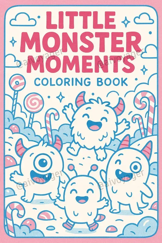 Cute Monsters Coloring Book Covers