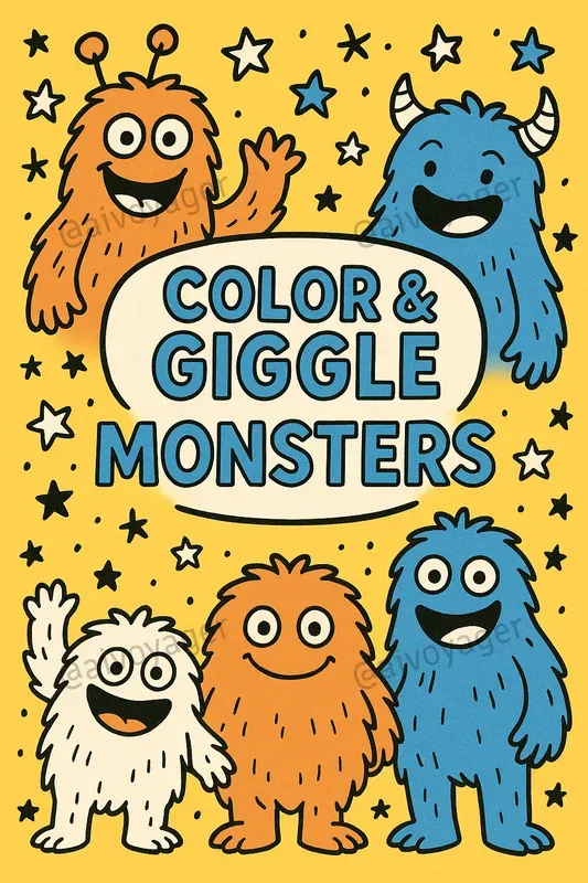 Cute Monsters Coloring Book Covers