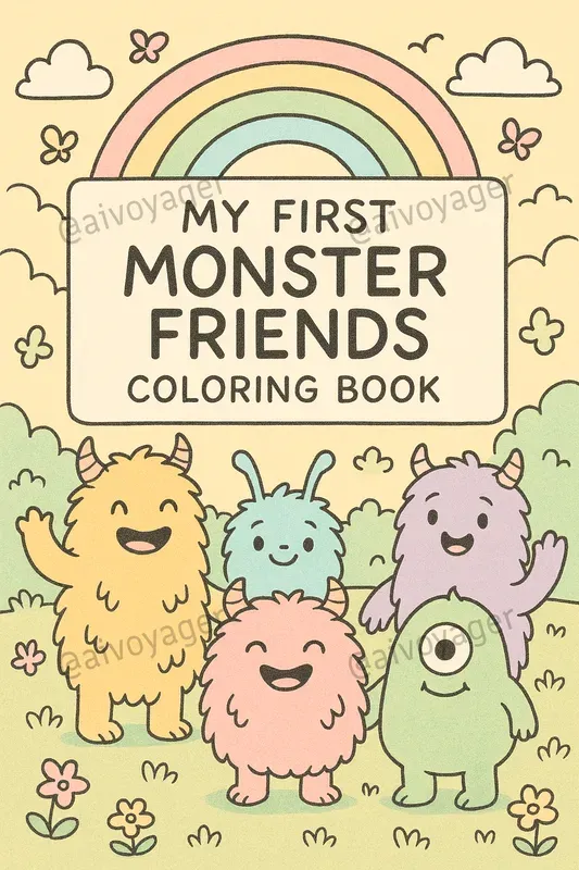 Cute Monsters Coloring Book Covers