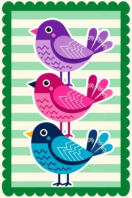 Retro Naive Vector Illustrations