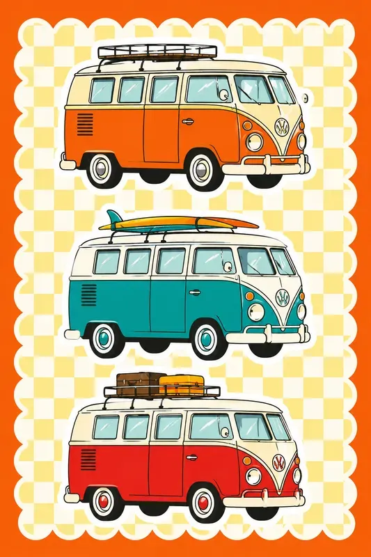 Retro Naive Vector Illustrations