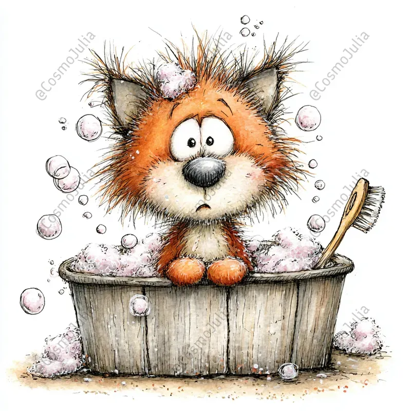 Whimsical Bubble Bath Animals Clipart