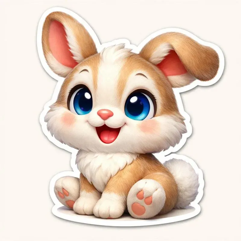 Cute 3D Animal Mascot Sticker Emojis