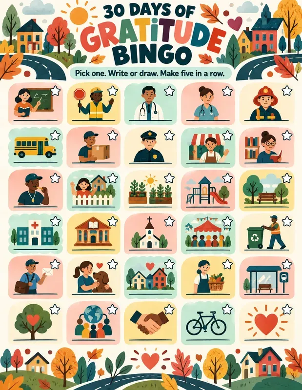 Kids Gratitude Bingo Challenges