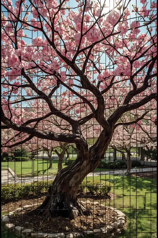 Seamless Art Nouveau Glass Trees