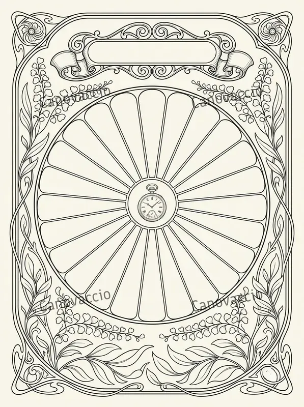 Art Nouveau Radial Habit Tracker Pages