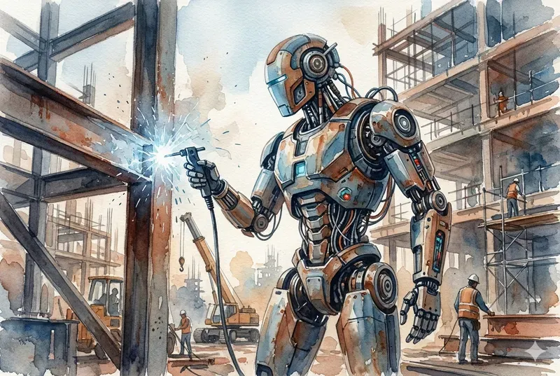 Watercolor Industrial Domestic Robots