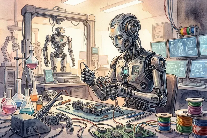 Watercolor Industrial Domestic Robots