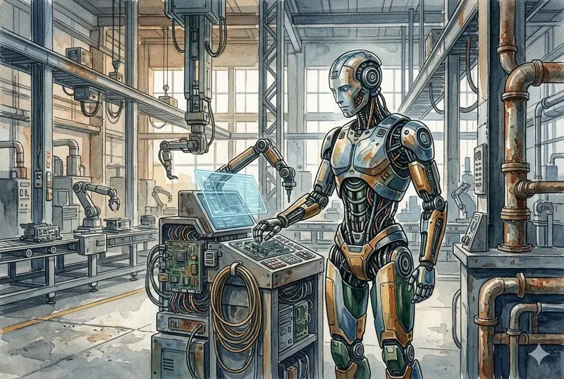 Watercolor Industrial Domestic Robots