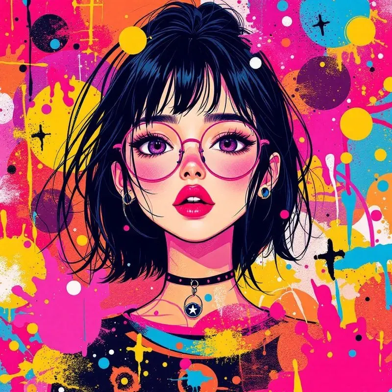 Vibrant Animestyle Graffiti Portraits