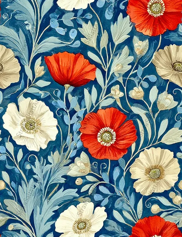 Realistic Floral Textile Art Patterns