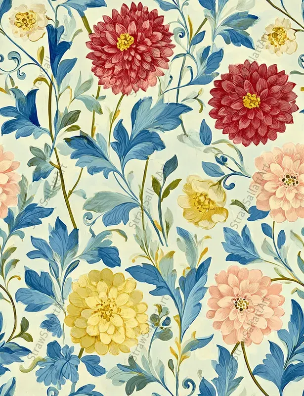 Realistic Floral Textile Art Patterns