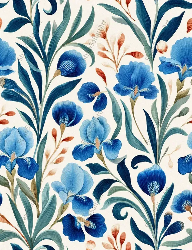 Realistic Floral Textile Art Patterns