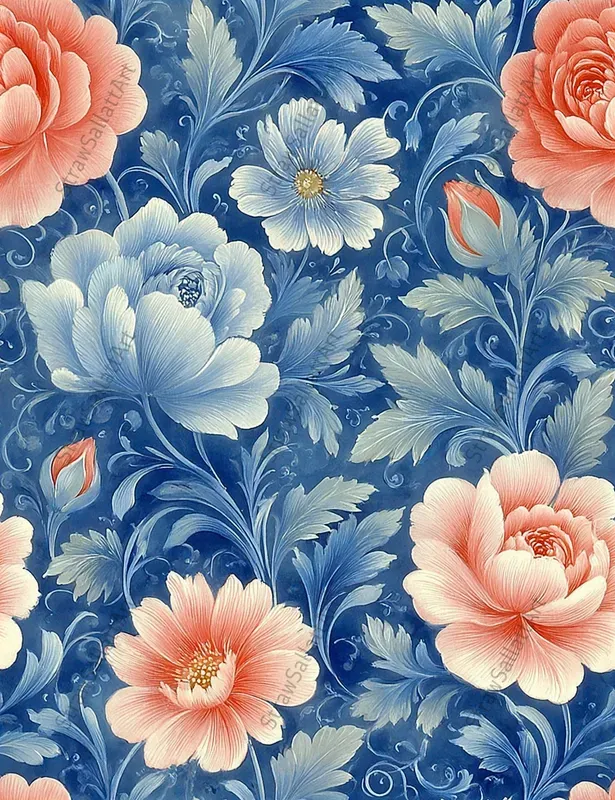 Realistic Floral Textile Art Patterns