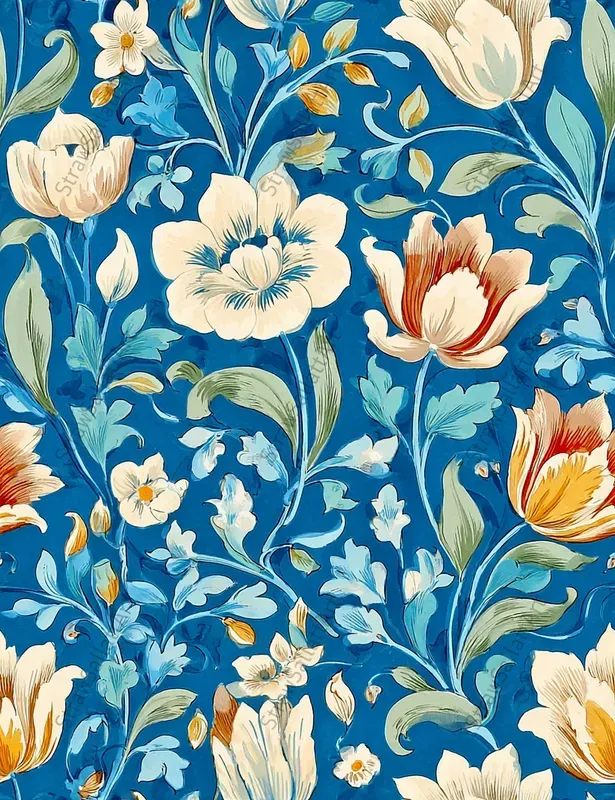 Realistic Floral Textile Art Patterns