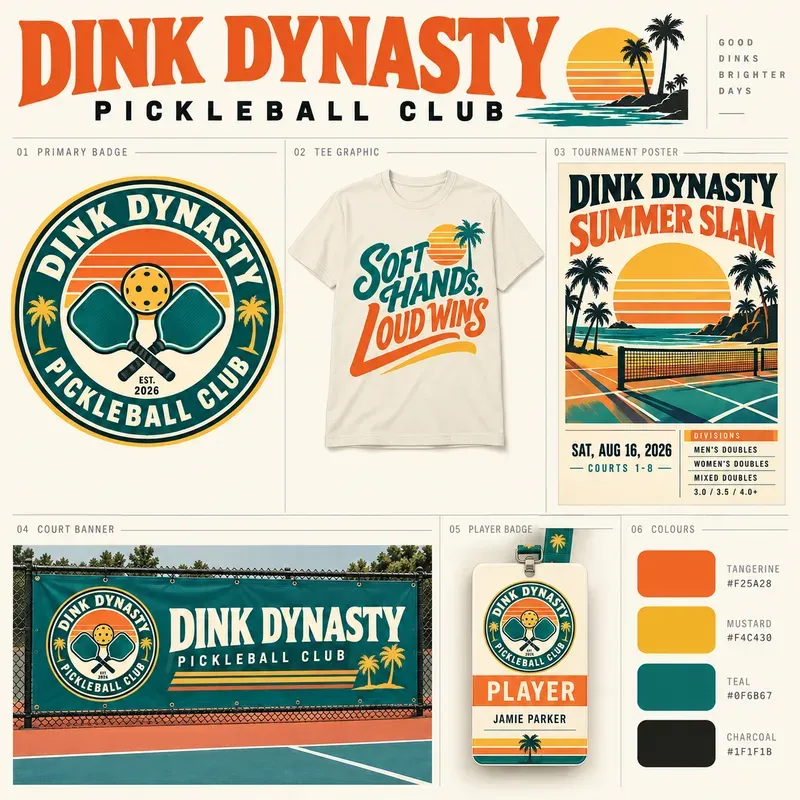 Pickleball Club Brand Identity Sheets