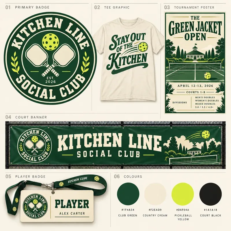 Pickleball Club Brand Identity Sheets
