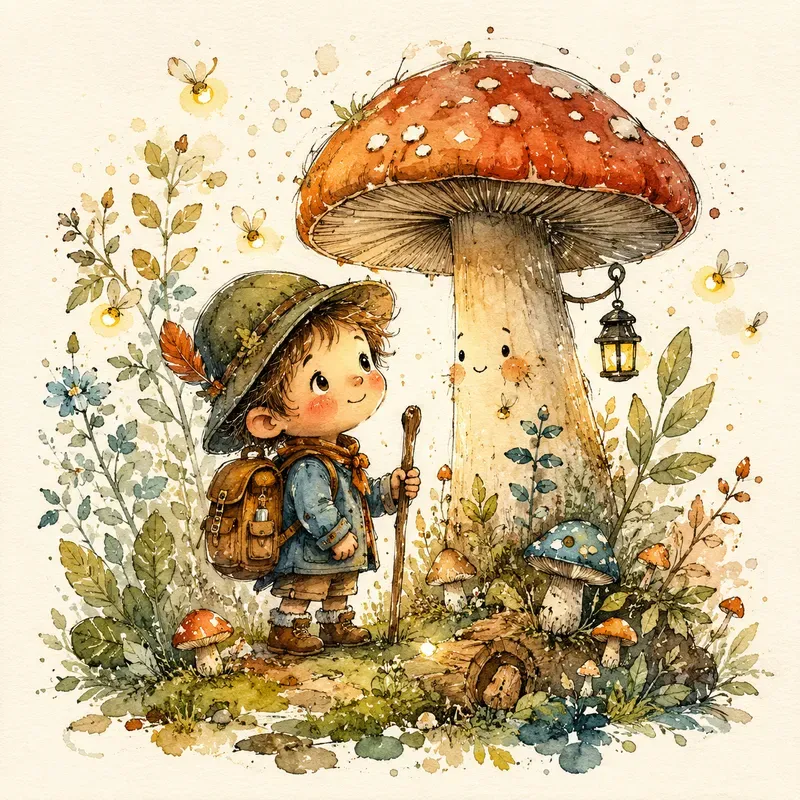Whimsical Watercolor Character Art