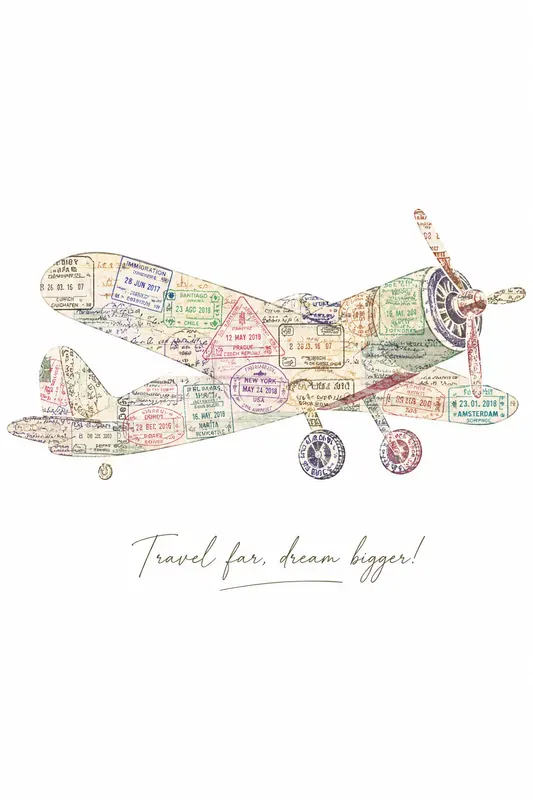 Vintage Passport Stamp Travel Poster Art