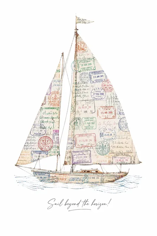 Vintage Passport Stamp Travel Poster Art
