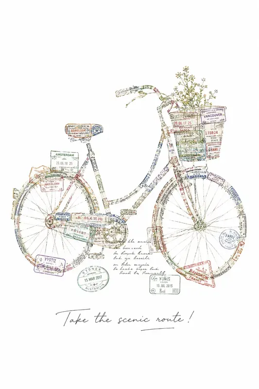 Vintage Passport Stamp Travel Poster Art