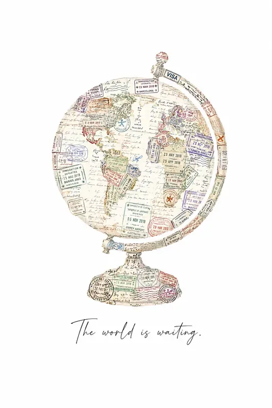 Vintage Passport Stamp Travel Poster Art