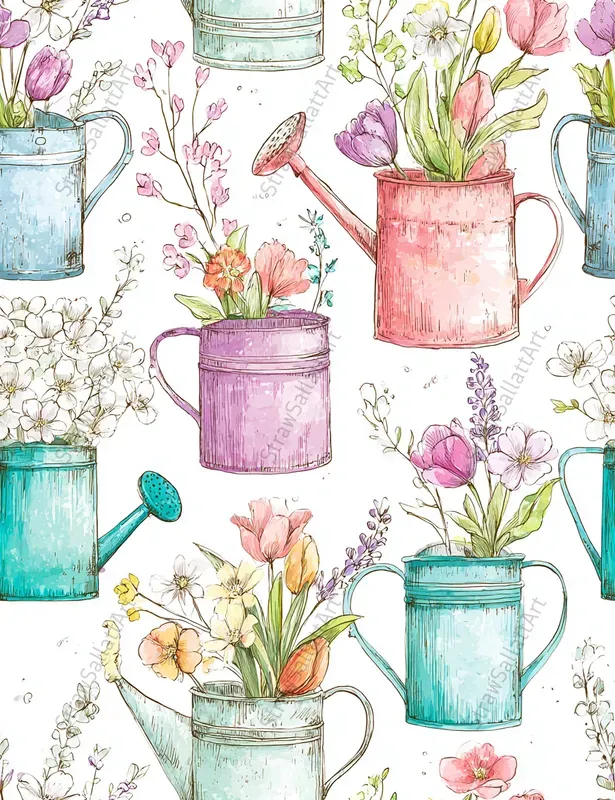 Easter Spring Seamless Pattern Art Papers