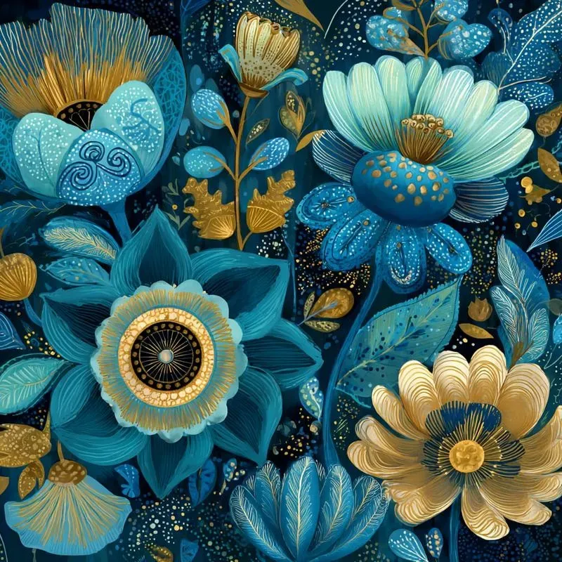 Whimsical Folk Floral Art Bundles